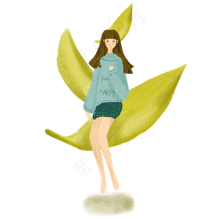 秋游秋分唯美女孩免抠图