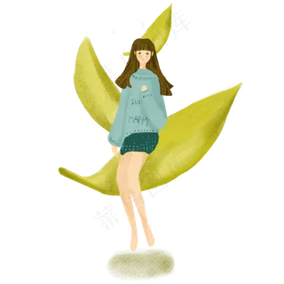 秋游秋分唯美女孩免抠图