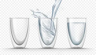 清水透明玻璃杯，造型逼真