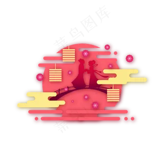 矢量手绘卡通情侣