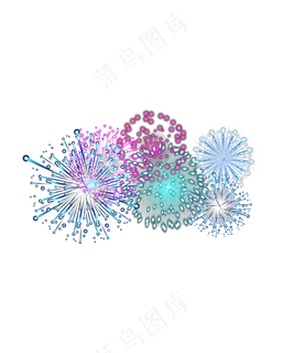 矢量手绘卡通烟花,免抠元素