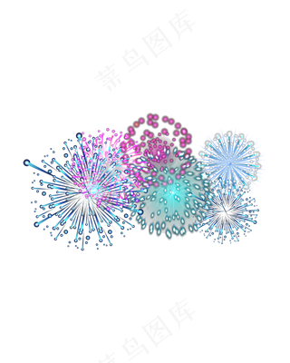 矢量手绘卡通烟花,免抠元素