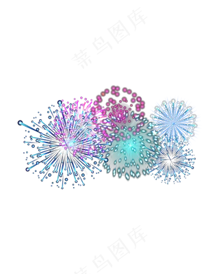 矢量手绘卡通烟花,免抠元素