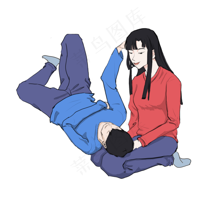 七夕佳节手绘插画