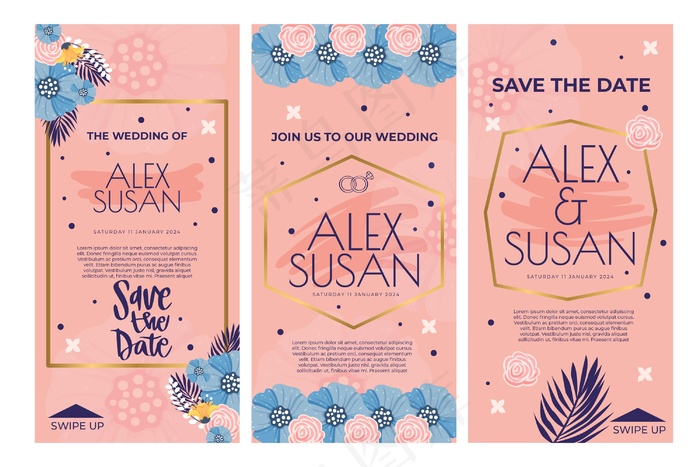 花卉婚礼模板故事模板