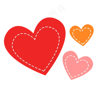 漂浮爱心卡通手绘素材免费下载
