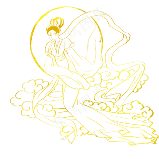 中秋节奔月嫦娥玉兔