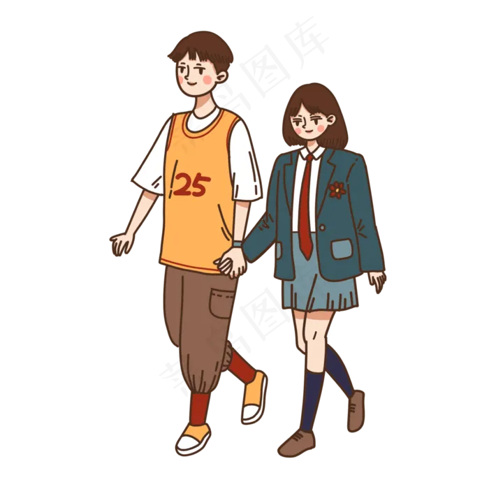 情人节七夕节卡通情侣(2362X2362(DPI:299))psd模版下载