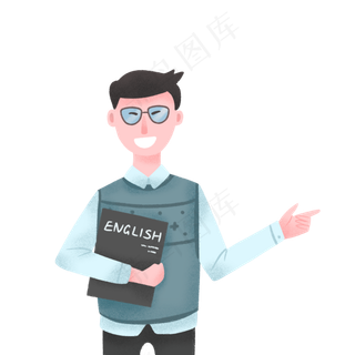 教师节卡通和蔼男老师