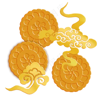 中秋金色祥云月饼