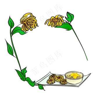 重阳节主题菊花边框