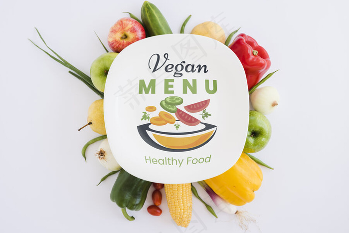 健康食品概念素食菜单