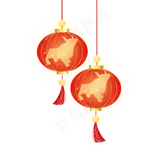 2021春节牛牛年灯笼新年
