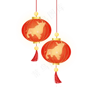 2021春节牛牛年灯笼新年