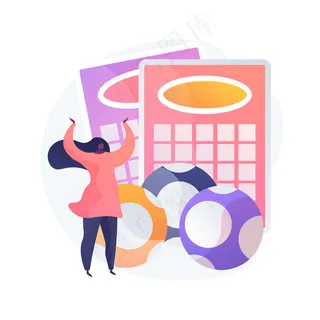 兴奋的女人中了头奖，赌徒玩乐透。赌博游戏，宾果卡，彩票。幸运的女孩，幸运的赢家，胜利的机会。