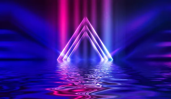 光氖效应,能量波在黑暗抽象的背景上。 光氖效应,能量波在黑暗抽象的背景上。