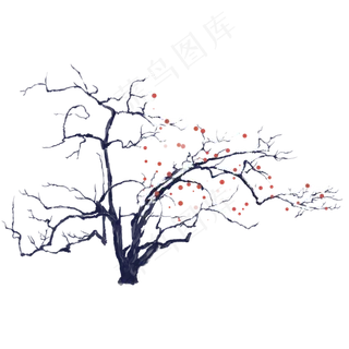 灰色传统古典梅花树