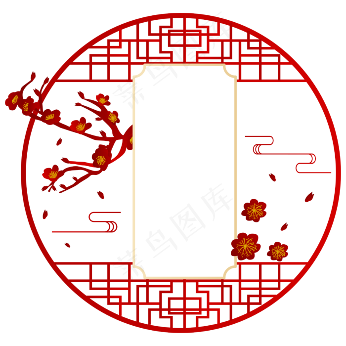 中国风屏风梅花矢量图(2405X2000(DPI:300))ai矢量模版下载