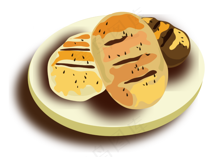 重阳节的重阳糕点面包png免抠图