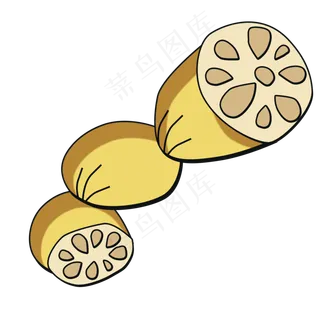 卡通莲藕立秋png素材