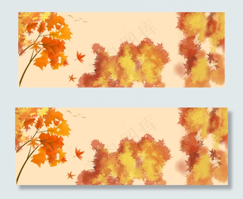 秋季文艺枫树叶文艺banner(1920*700px 	       )psd模版下载