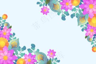 水彩花卉背景设计