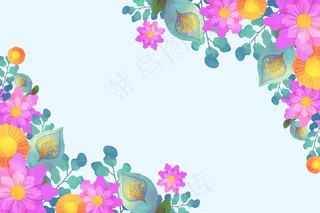 水彩花卉背景设计