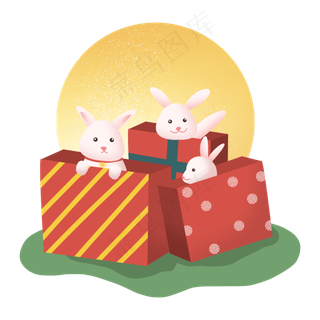 中秋节节日中秋佳节兔子月兔礼物