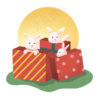 中秋节节日中秋佳节兔子月兔礼物