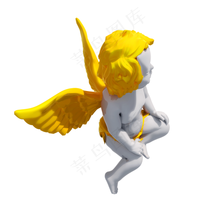 仿真丘比特雕塑png图(2000X2000(DPI:300))psd模版下载