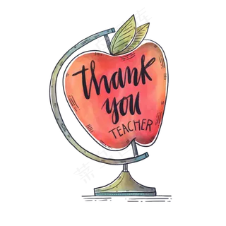 手绘苹果地球仪矢量素材