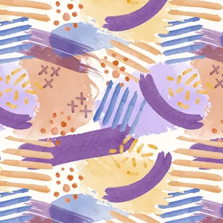 抽象水彩各种形状的无缝图案