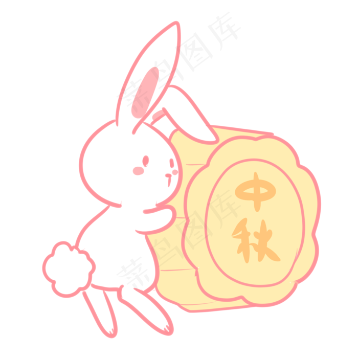 中秋玉兔月饼表情(2100X2100(DPI:300))psd模版下载