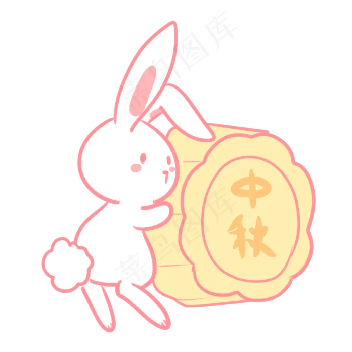 中秋玉兔月饼表情(2100X2100(DPI:300))psd模版下载