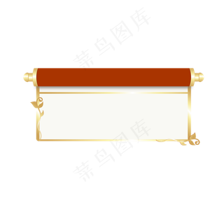 矢量中国风卷轴标题框