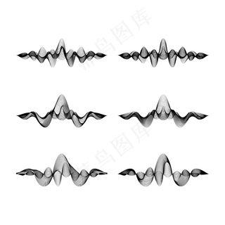 白色背景上的一组波形，插图