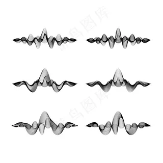 白色背景上的一组波形，插图