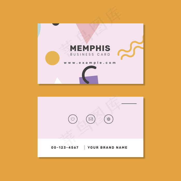 孟菲斯名片设计矢量