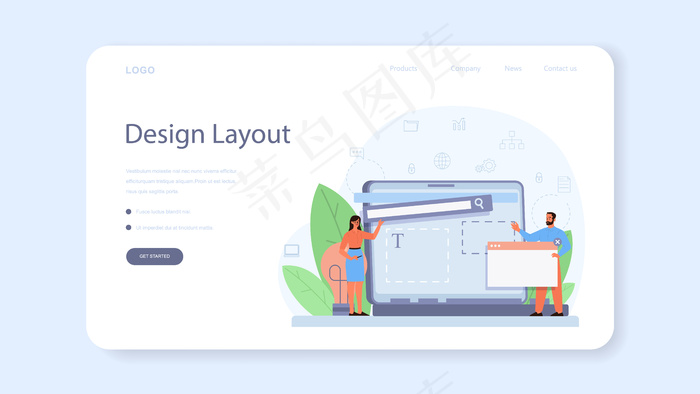 布局设计器网页横幅banner或登录页eps,ai矢量模版下载