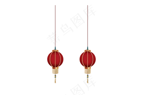 中国风手绘灯笼元素免扣高清素材图