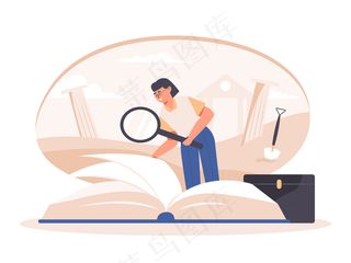 考古学家搜寻了各种古籍。