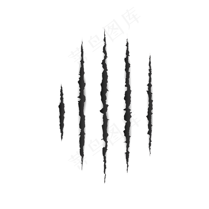 可怕的纸张表面。野生动物的爪子抓着纹理。撕破的纸边。爪子、熊或老虎造成的伤害。插图