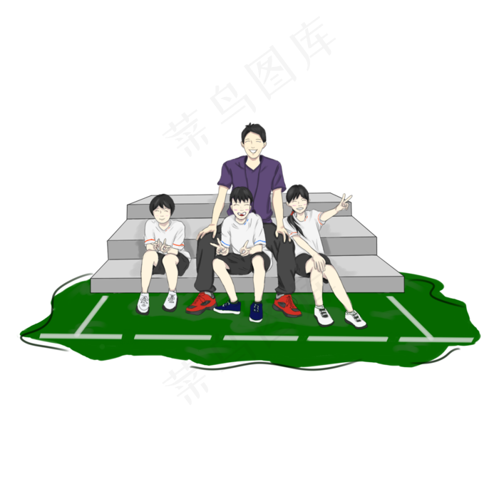 教师节手绘老师与师生(2000X2000(DPI:300))psd模版下载