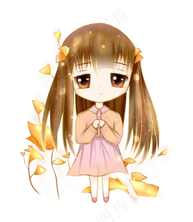 拟人二十四节气秋分小女孩