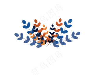 多彩矢量树叶元素