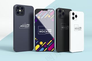 前视图新手机包模型样机