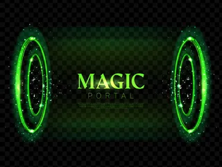 圆形魔法门霓虹灯背景