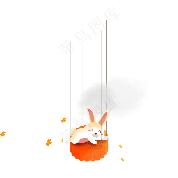 中秋节秋千上的小兔子可商用元素(2000X2000(DPI:150))psd模版下载