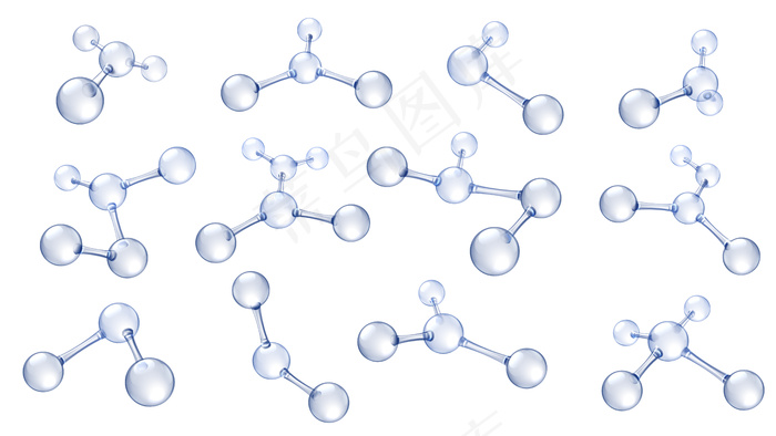 分子模型样机。透明质酸分子，化学科学有机分子结构和反射分子模型集