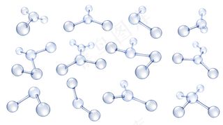 分子模型样机。透明质酸分子，化学科学有机分子结构和反射分子模型集